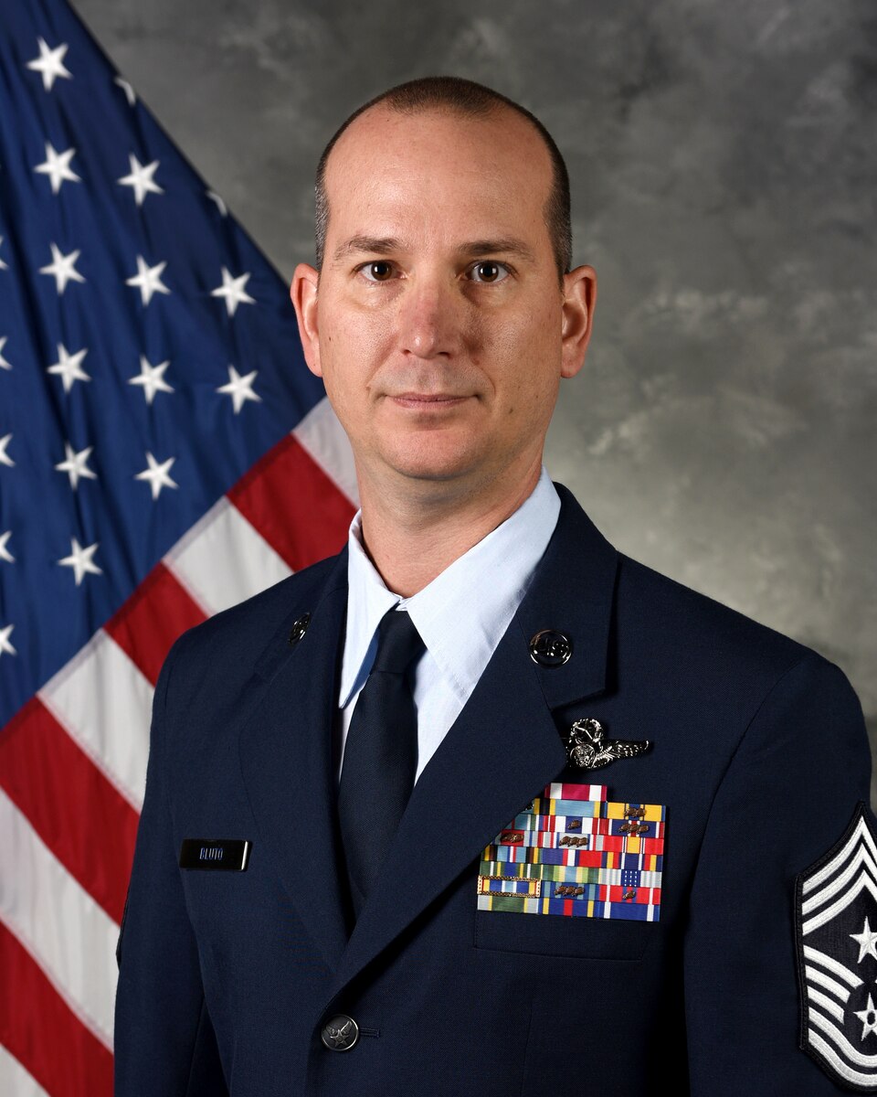 Chief Master Sergeant Christopher S. Bluto Jr, Tenth Air Force Command Chief.