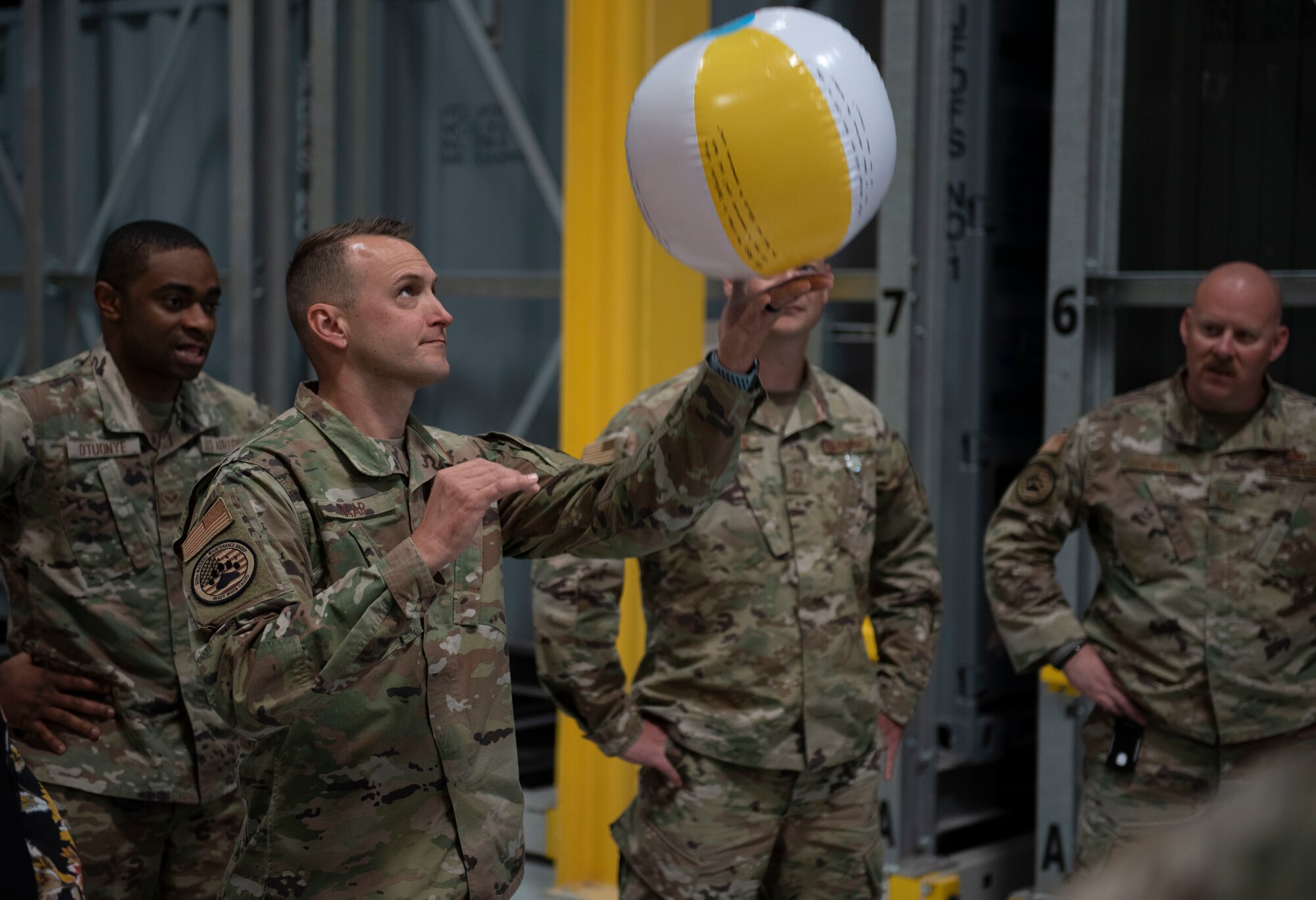 Master Sgt. Philip Maar participates in a team building exercise.