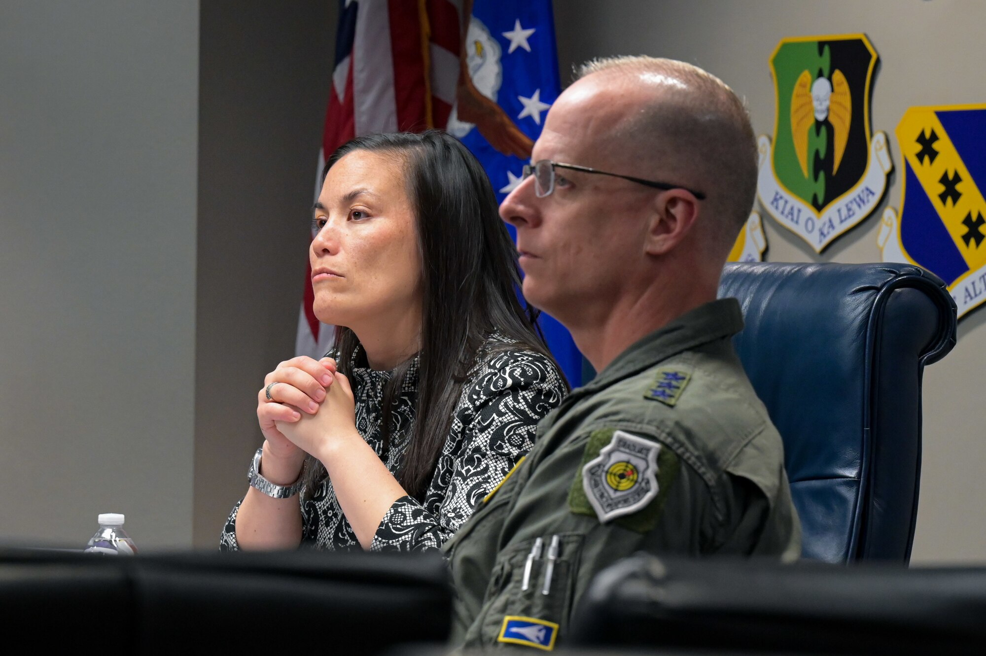 The Honorable Gina Ortiz Jones, Under Secretary of the Air Force, attends an Air Force Global Strike Command mission brief and portfolio modernization during a visit to Barksdale Air Force Base, Louisiana, April 12, 2022. Jones visited Barksdale to meet with AFGSC leaders to see firsthand missions and innovations within the MAJCOM. (U.S. Air Force photo by Senior Airman Jonathan E. Ramos)