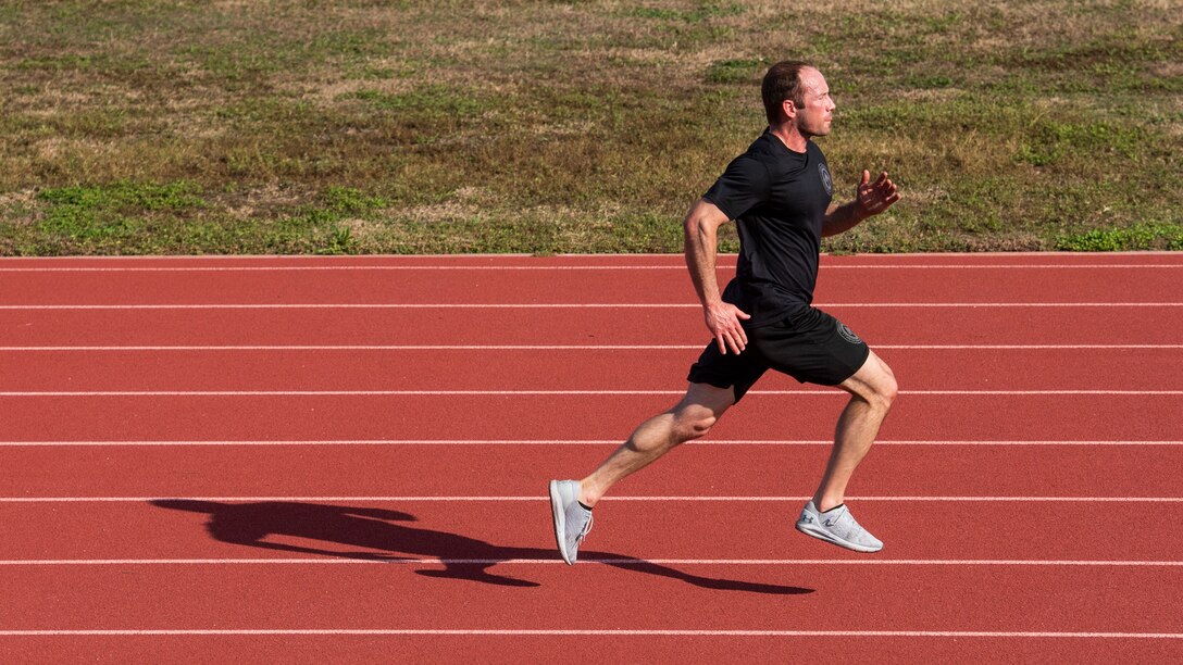An RSM runs during track practice.