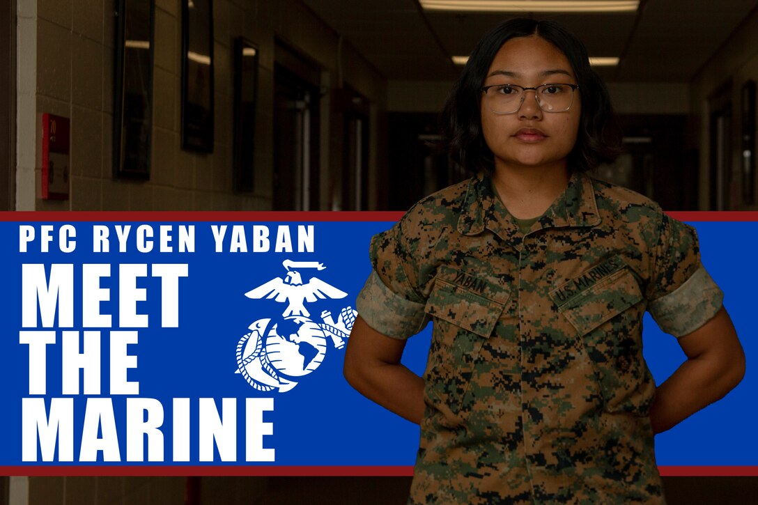 U.S. Marine Corps Pfc. Rycen Yaban is a Center for Naval Aviation Technical Training (CNATT) student, serves as class leader for two intermediate level avionics classes at Marine Corps Air Station (MCAS) Cherry Point, North Carolina, March 30, 2022. Yaban was quickly assigned class leader for her initiative and attention to detail. (U.S. Marine Corps photo illustration by Lance Cpl. Aliannah T. Bartok)