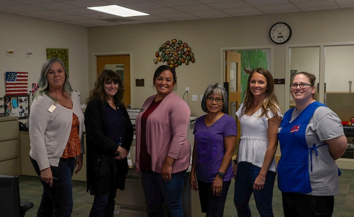 Members from the Child Development Center take a group photo at Beale Air Force Base, California,