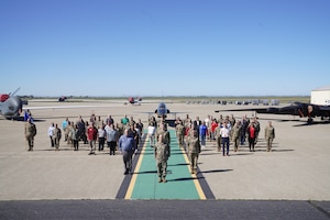 Members of the 9th Force Support Squadron take a group photo at Beale Air Force Base, California