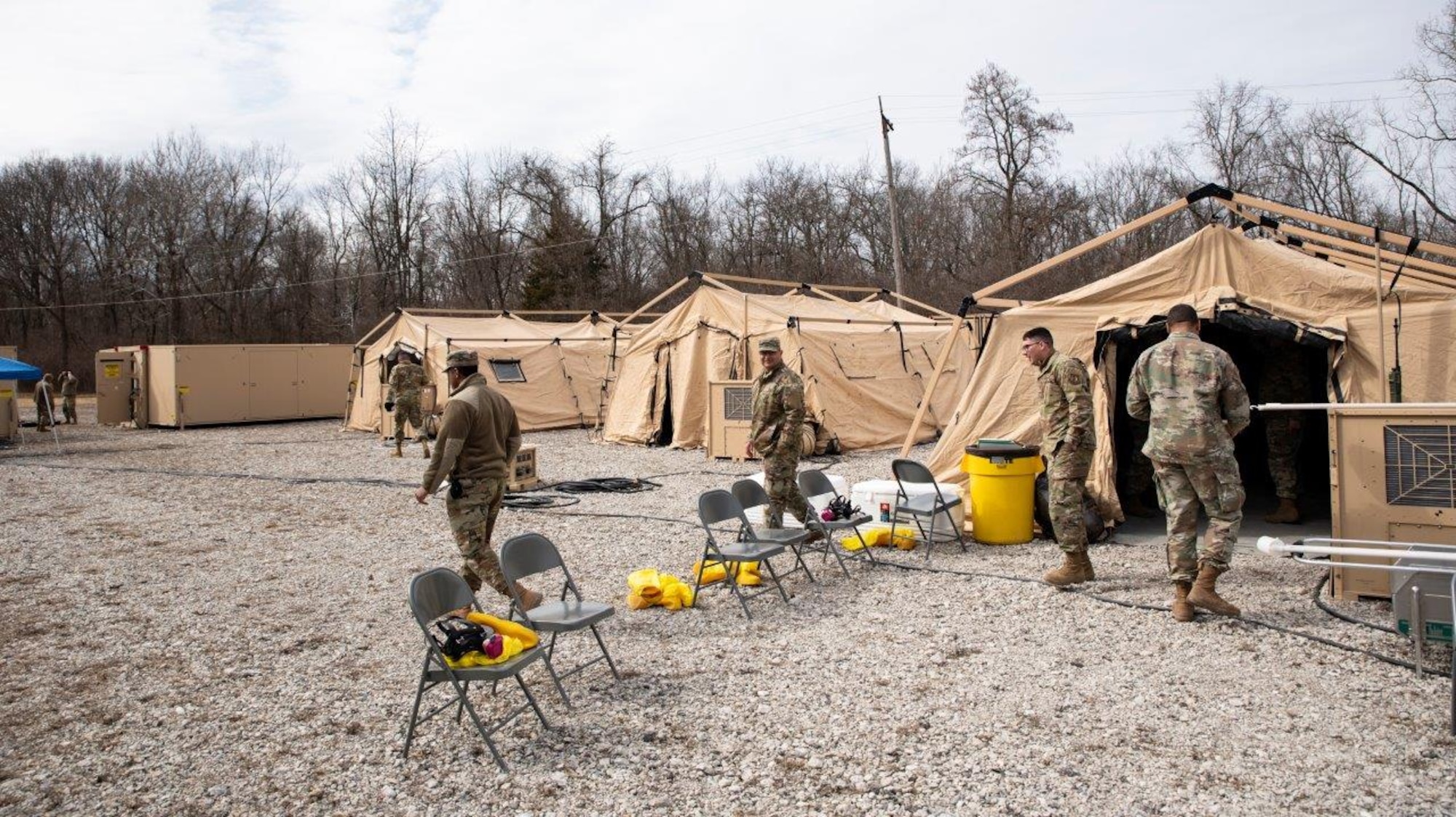 The USAF School of Aerospace Medicine’s Air Force Radiation Assessment Team, or AFRAT, completed a three-day training with 37 students in March 2022, culminating in a field exercise at the Warfighter Training Facility. This AFRAT basic course builds a foundation of radiation competency, which prepares Airmen to provide a rapid global response in support of nuclear or radiological incidents. (U.S. Air Force photo / Richard Eldridge)