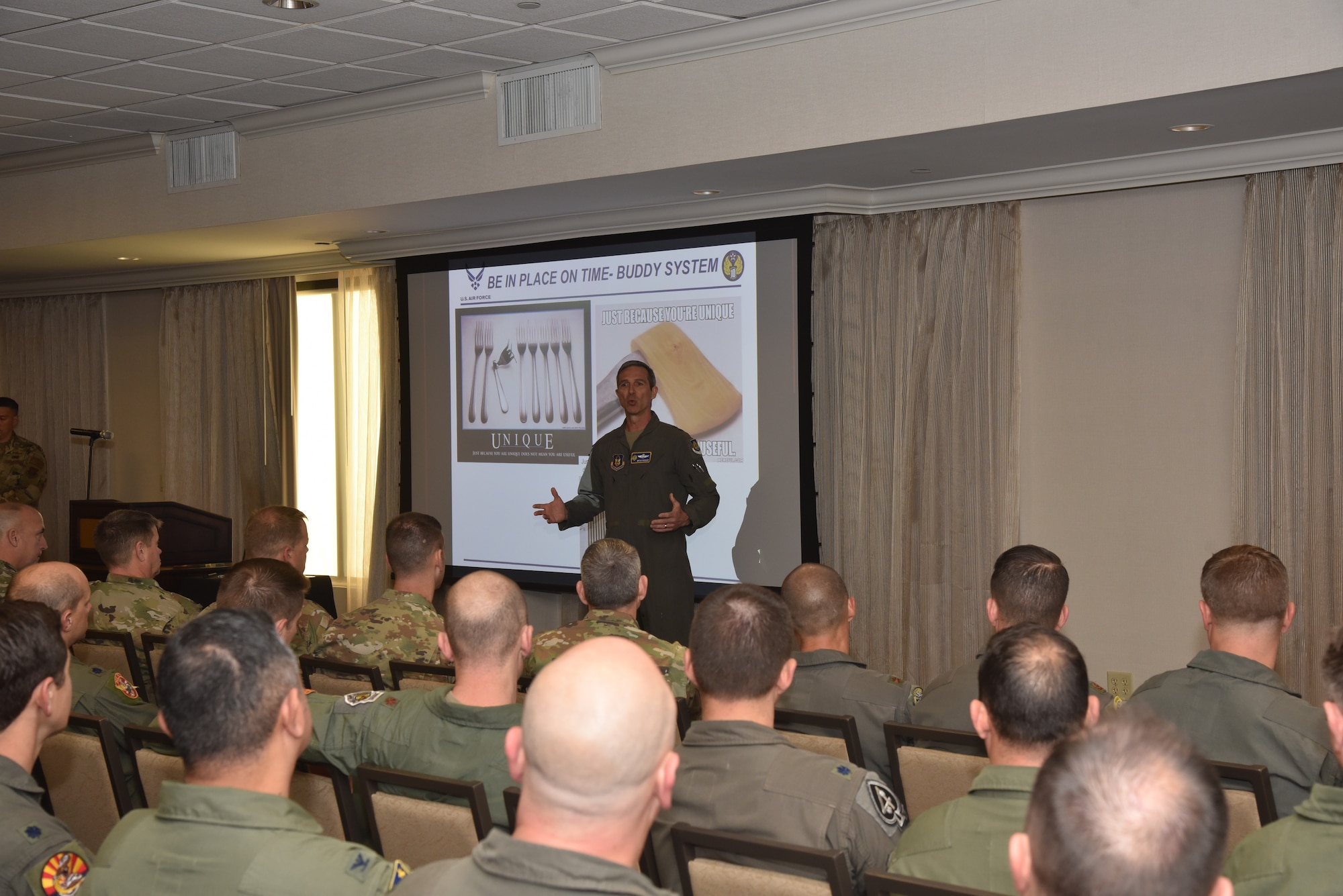 Maj. Gen. Bryan Radliff, Tenth Air Force commander, gives his opening remarks to unit leaders during the numbered Air Force's annual Combat Planning Council in Fort Worth, Texas, April 5, 2022. The CPC brings together all 17 of Tenth's units to prioritize unit equipment upgrades for funding via National Guard and Reserve Equipment Appropriations. These critical requirements improve and enhance lethality, reduce costs, and make the equipment more effective.