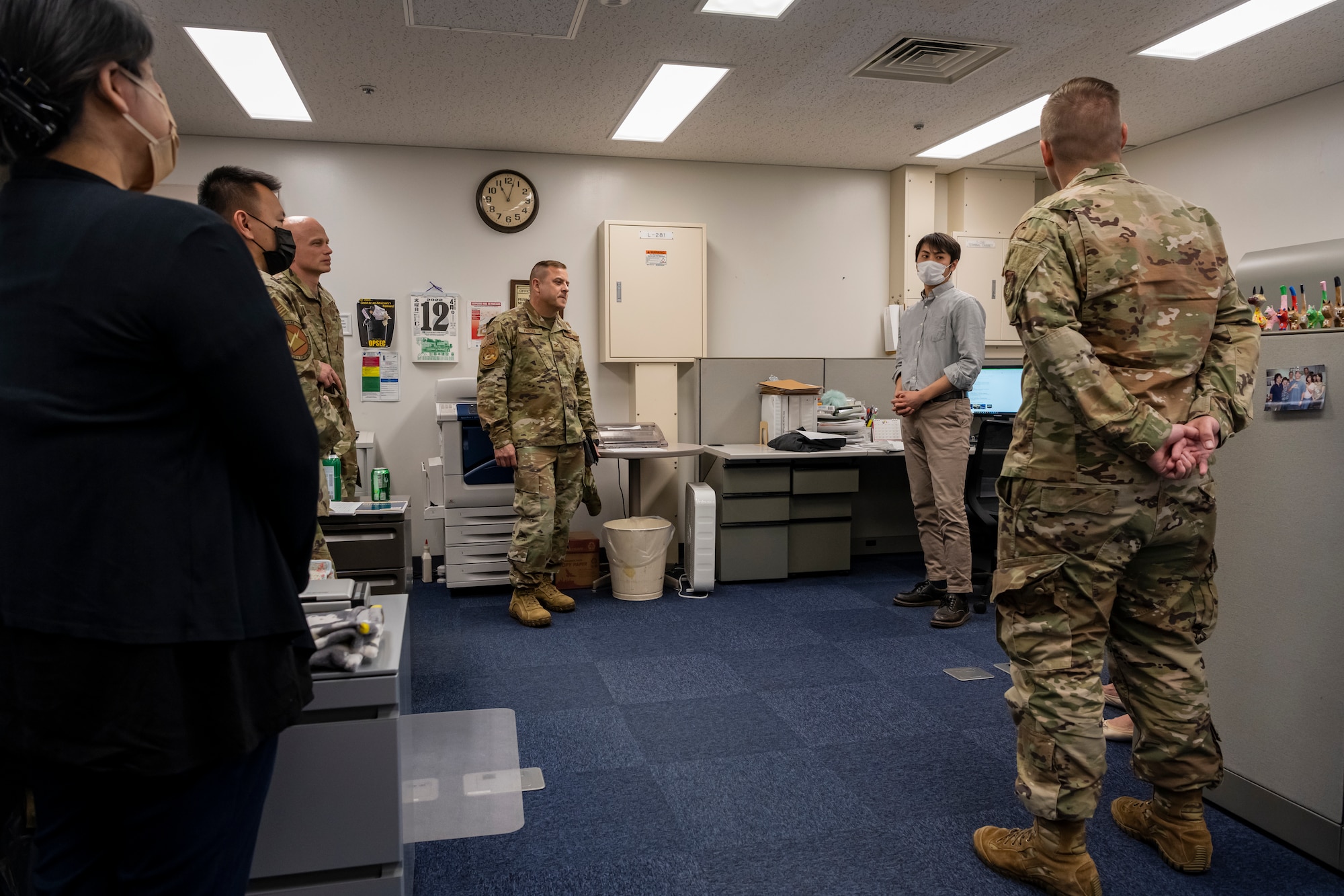 Base leadership being briefed by the team at the 35th Contracting Squadron