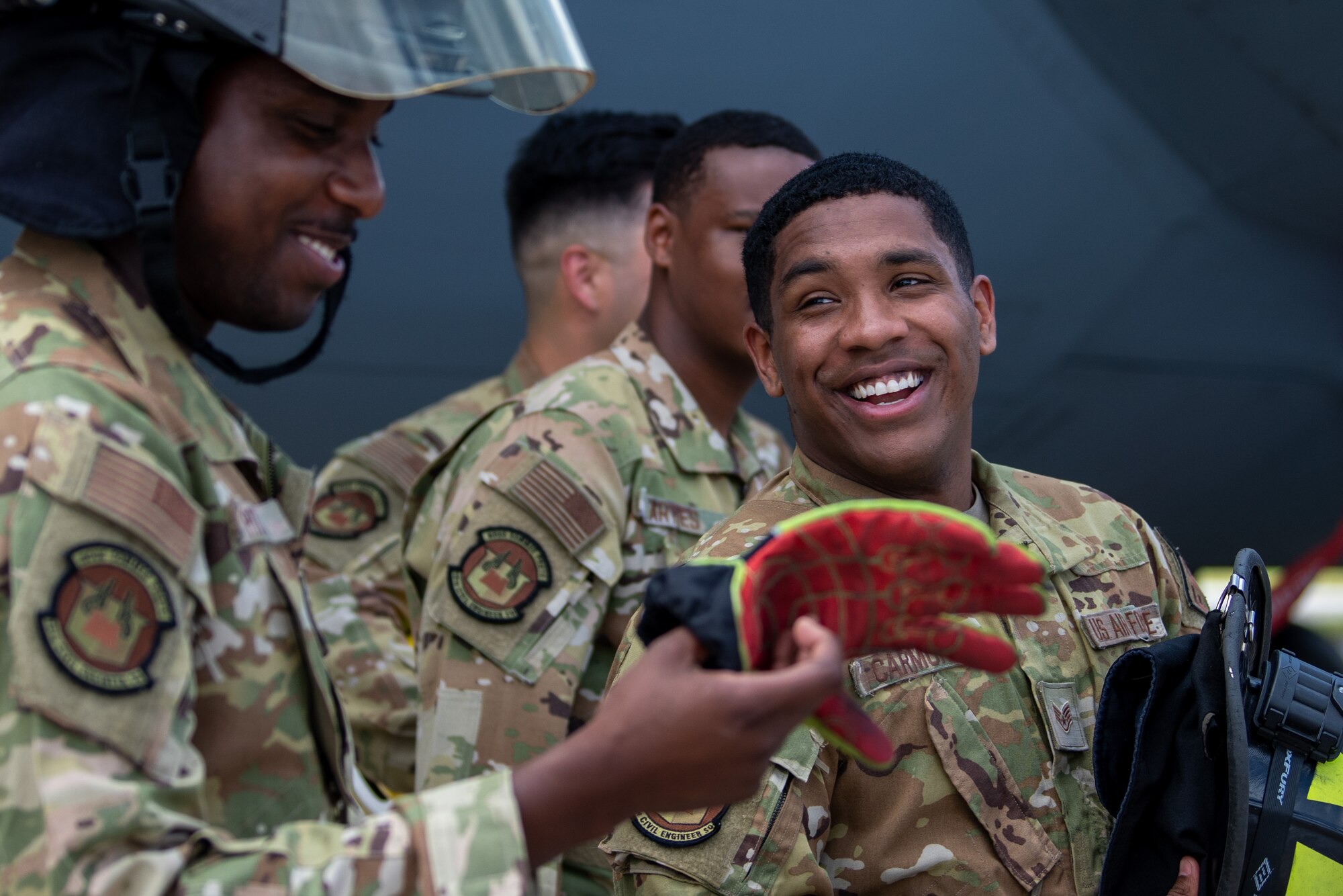 Airmen celebrate training.
