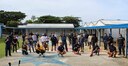 U.S. Naval Base Guam Sailors and firefighters partnered with multiple tenant commands to assist with clean up efforts at Marcial Sablan Elementary School in Agat, Jan. 15.