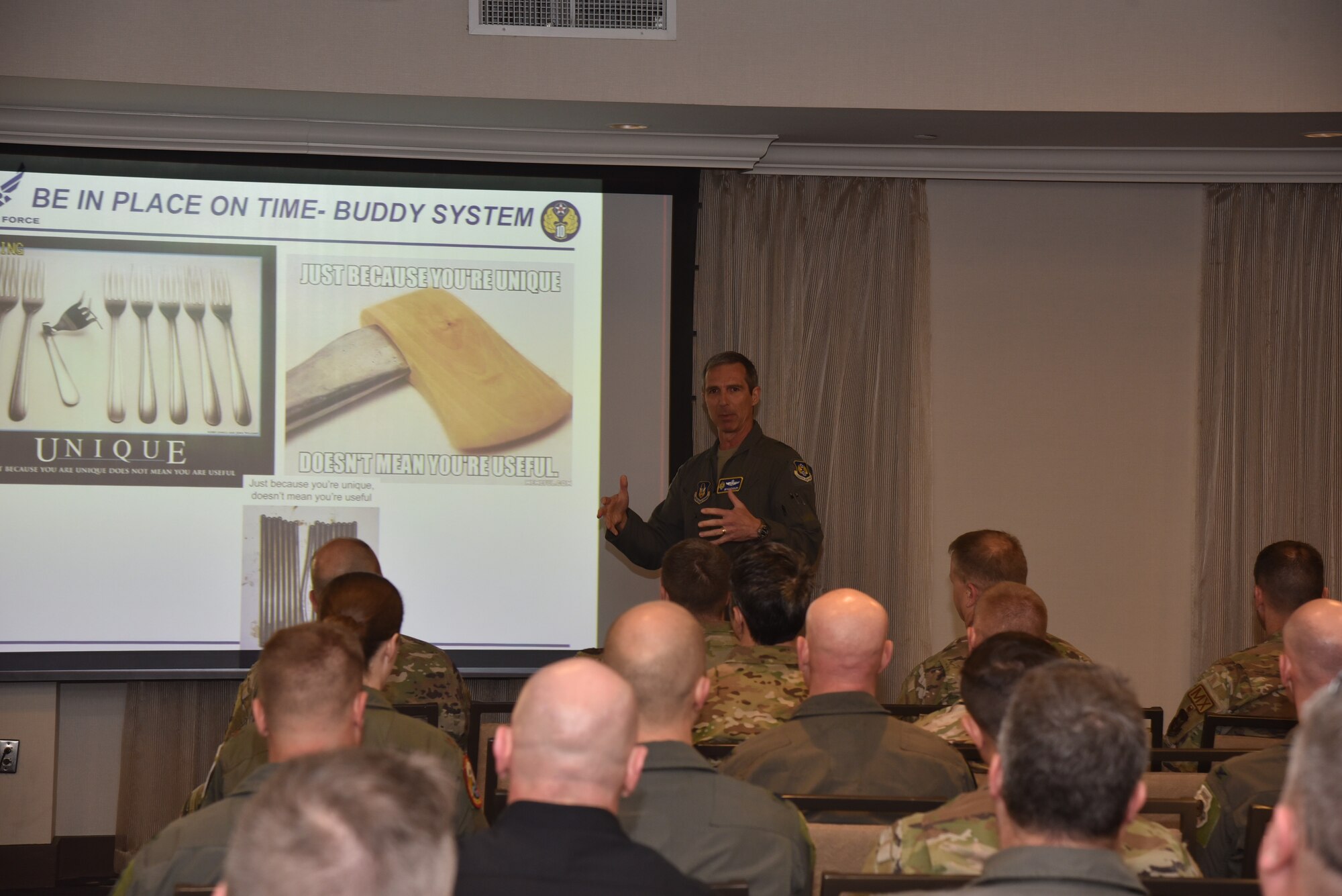 Maj. Gen. Bryan Radliff, Tenth Air Force commander, gives his opening remarks to unit leaders during the numbered Air Force's annual Combat Planning Council in Fort Worth, Texas, April 5, 2022. The CPC brings together all 17 of Tenth's units to prioritize unit equipment upgrades for funding via National Guard and Reserve Equipment Appropriations. These critical requirements improve and enhance lethality, reduce costs, and make the equipment more effective.