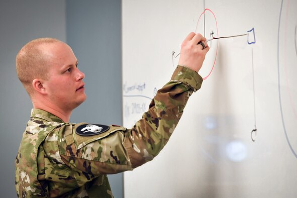Guardian writes on dry-erase board