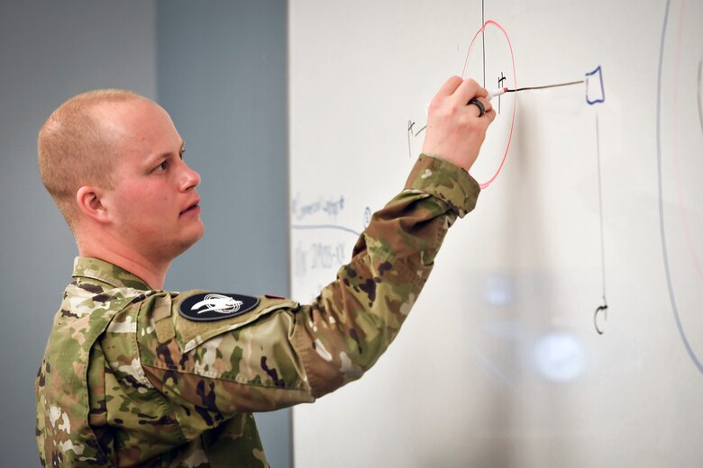 Guardian writes on dry-erase board