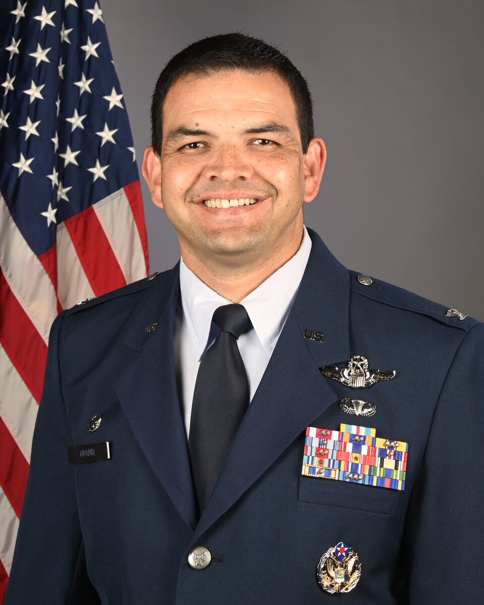 U.S. Air Force Col. Quaid Quadri Jr., 169th Fighter Wing commander, South Carolina Air National Guard at McEntire Joint National Guard Base, South Carolina, April 18,, 2022. (U.S. Air National Guard photo by Lt. Col. Jim St.Clair, 169th Fighter Wing Public Affairs)