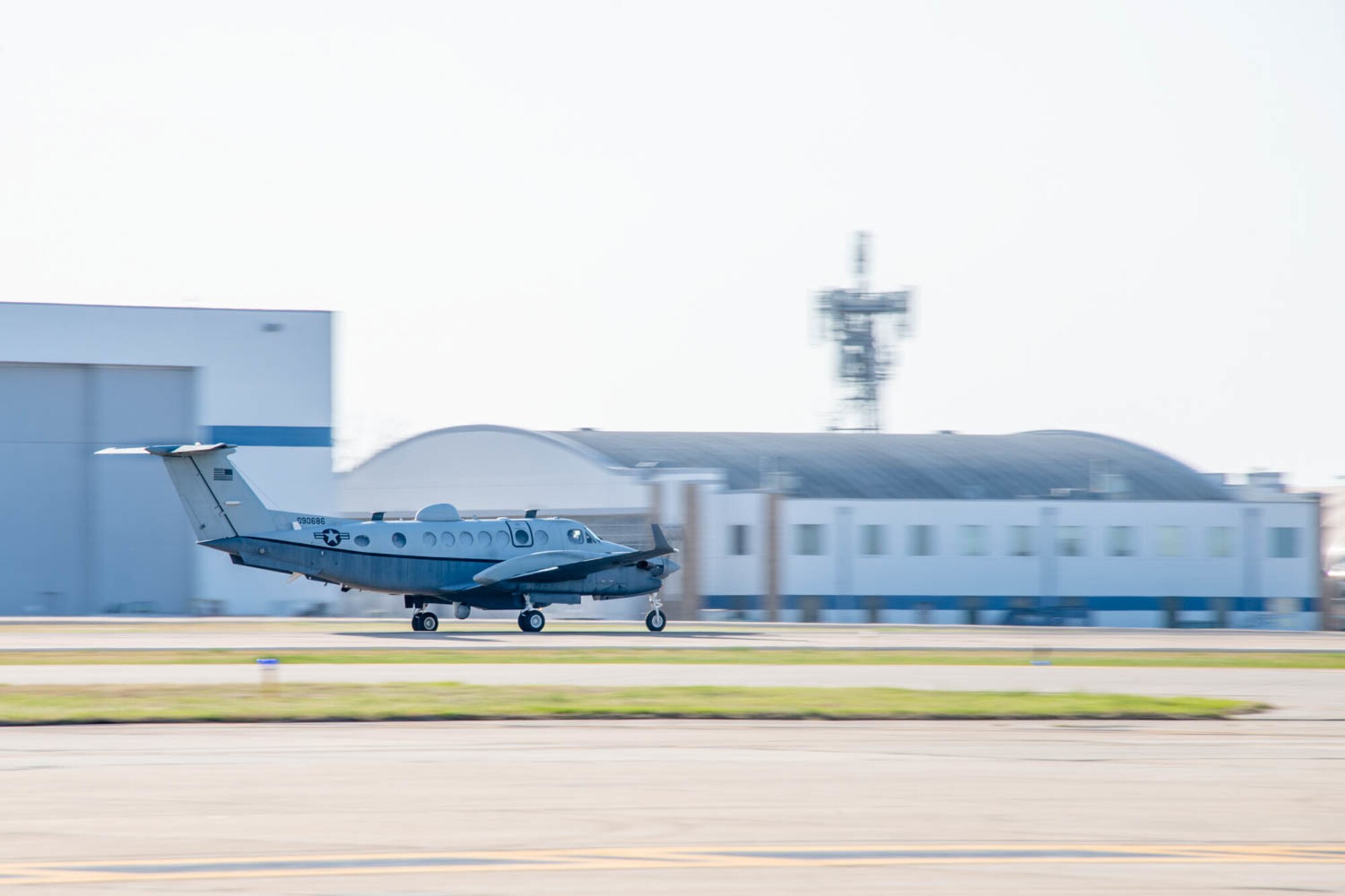 plane takes off from runway