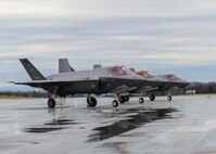 F-35 Lightning II Aircraft assigned to the 158th Fighter Wing, Burlington Air National Guard Base, Vermont prepare for takeoff April 13, 2022. The Vermont Air National Guard was the first unit of the Air National Guard to receive the 5th Generation fighter and Madison's 115th Fighter Wing is scheduled to be the second with the arrival of its first F-35 in spring of 2023. (U.S. Air National Guard photo by Staff Sgt. Cameron Lewis)