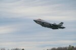 An F-35 Lightning II Aircraft assigned to the 158th Fighter Wing, Burlington Air National Guard Base, Vermont, takes off April 13, 2022, from Burlington International Airport, Vermont. The Vermont Air National Guard was the first unit of the Air National Guard to receive the fifth-generation fighter and Madison's 115th Fighter Wing is scheduled to be the second with the arrival of its first F-35 in the spring of 2023.
