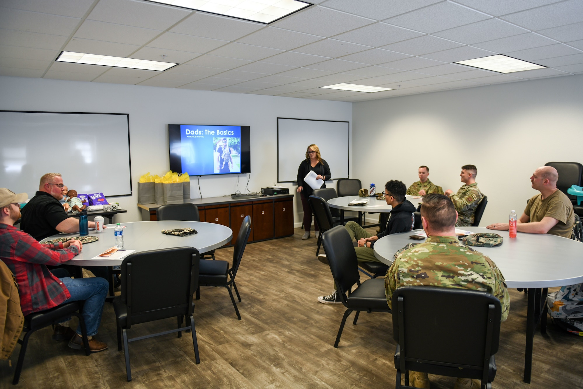 Airmen learning fatherly techniques