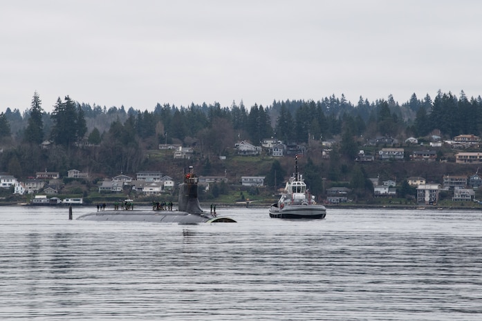 The Seawolf-class fast-attack submarine USS Connecticut (SSN 22) returns to its homeport in Bremerton, Washington, Dec. 21, following a scheduled deployment in the U.S. 7th Fleet area of operations. The Pacific Submarine Force provides anti-submarine warfare, anti-surface ship warfare, intelligence, surveillance, reconnaissance and early warning, special warfare capabilities, and strategic deterrence around the world to enhance interoperability through alliances and partnerships in support of a free and open Indo-Pacific Region.