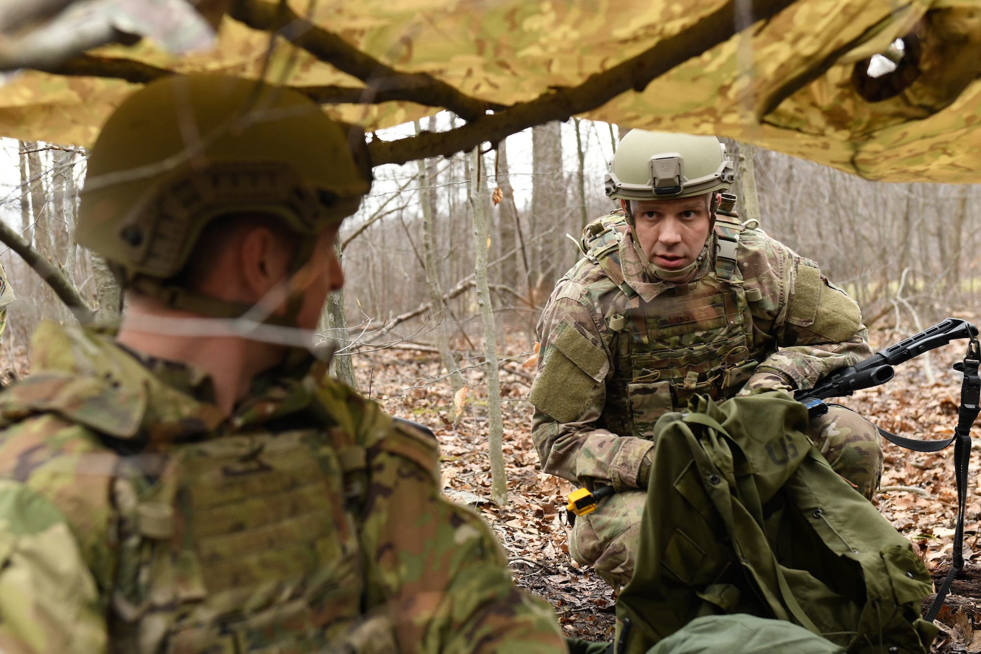 The 910th Civil Engineer Squadron joined the 910th Security Forces Squadron for a 24-hour field exercise in which the units established a bare base and provided perimeter defense, March 31 to April 1, 2022.