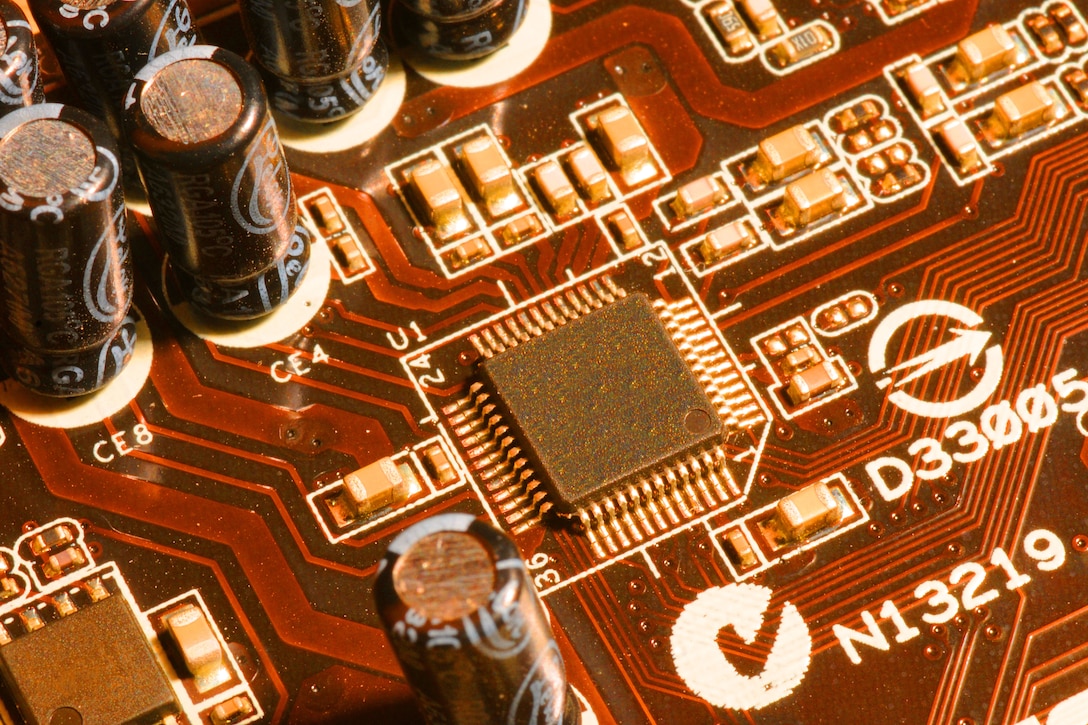 A photo shows a circuit board.