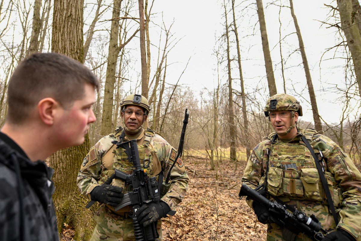 The 910th Civil Engineer Squadron joined the 910th Security Forces Squadron for a 24-hour field exercise in which the units established a bare base and provided perimeter defense, March 31 to April 1, 2022.