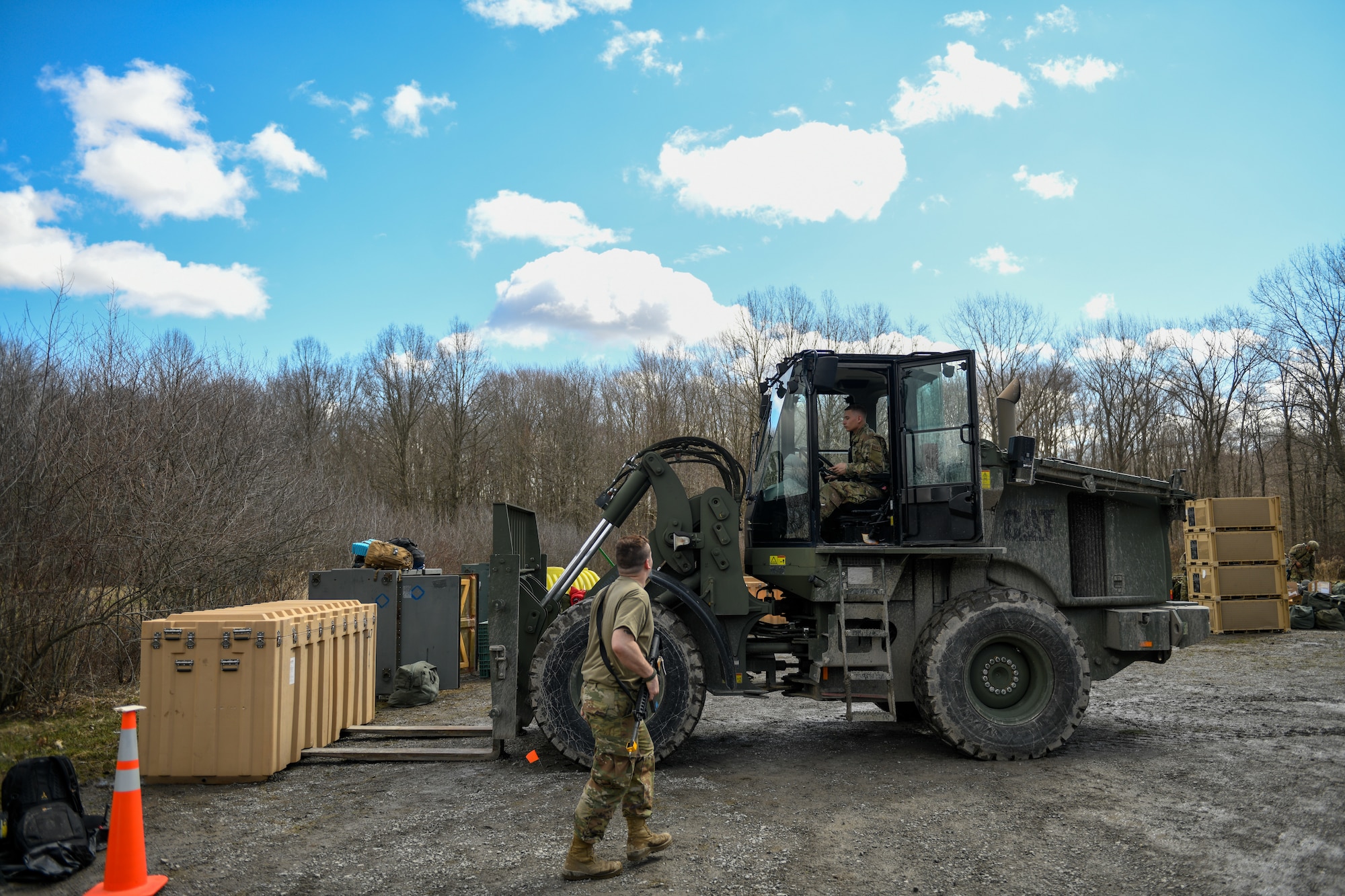 The 910th Civil Engineer Squadron joined the 910th Security Forces Squadron for a 24-hour field exercise in which the units established a bare base and provided perimeter defense, March 31 to April 1, 2022.