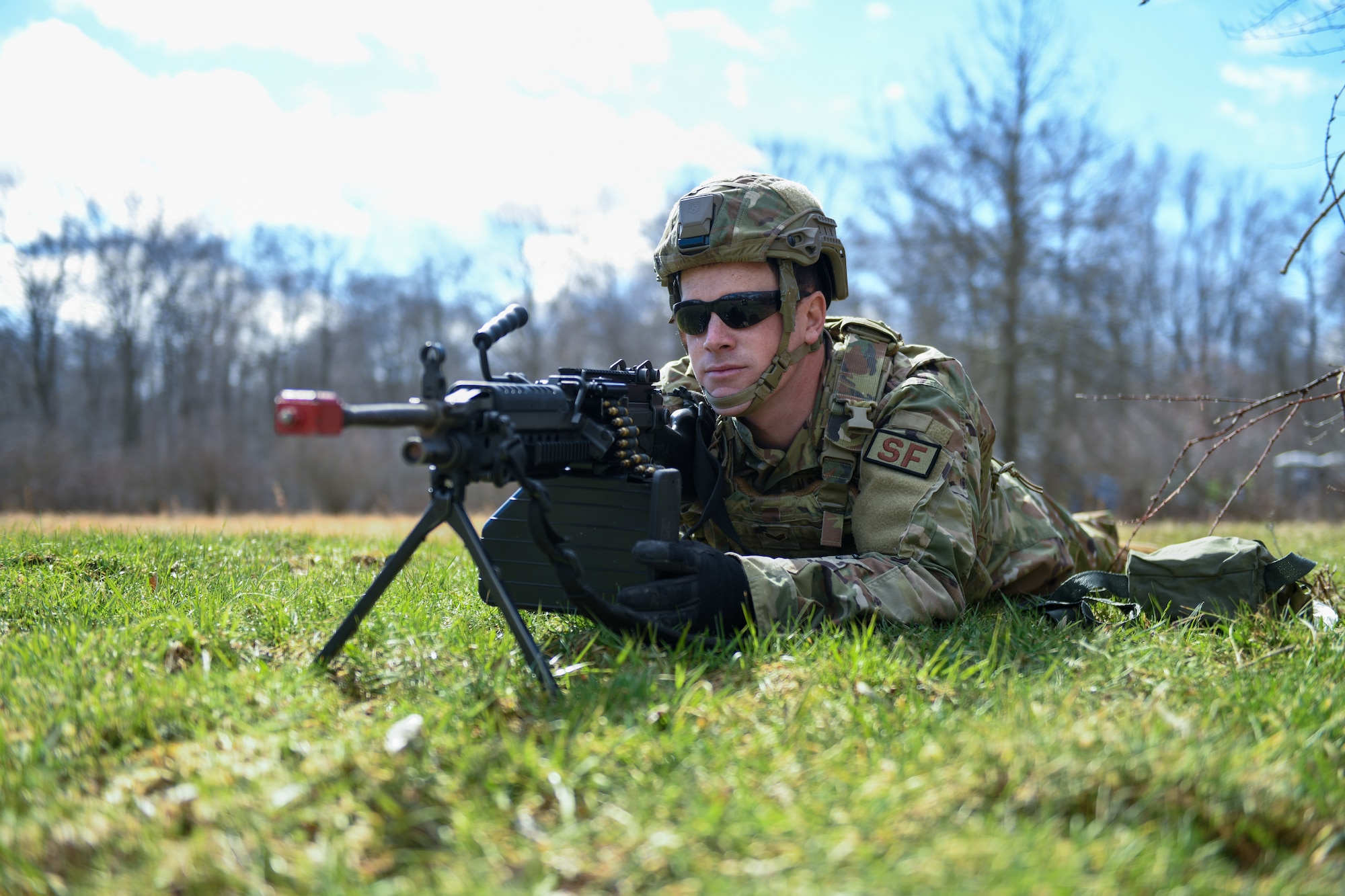 The 910th Civil Engineer Squadron joined the 910th Security Forces Squadron for a 24-hour field exercise in which the units established a bare base and provided perimeter defense, March 31 to April 1, 2022.