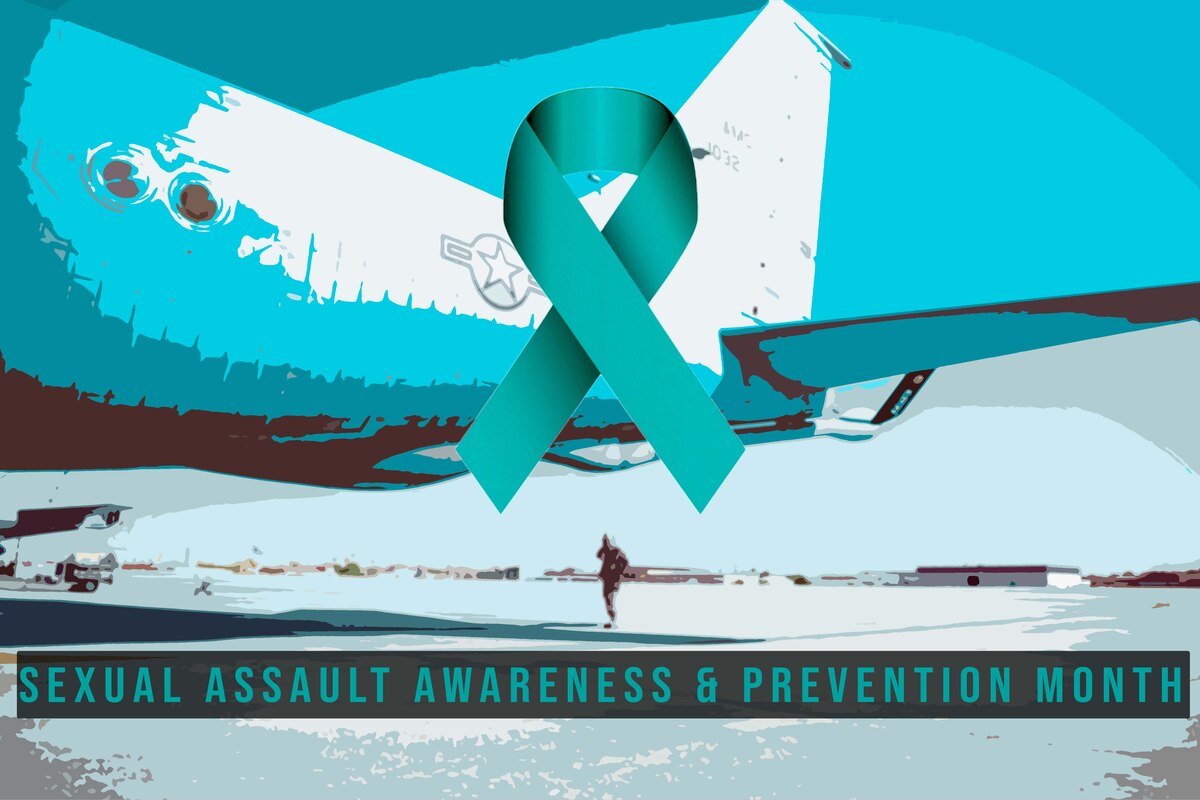Graphic highlighting Sexual Assault Awareness and Prevention month (SAAPM).