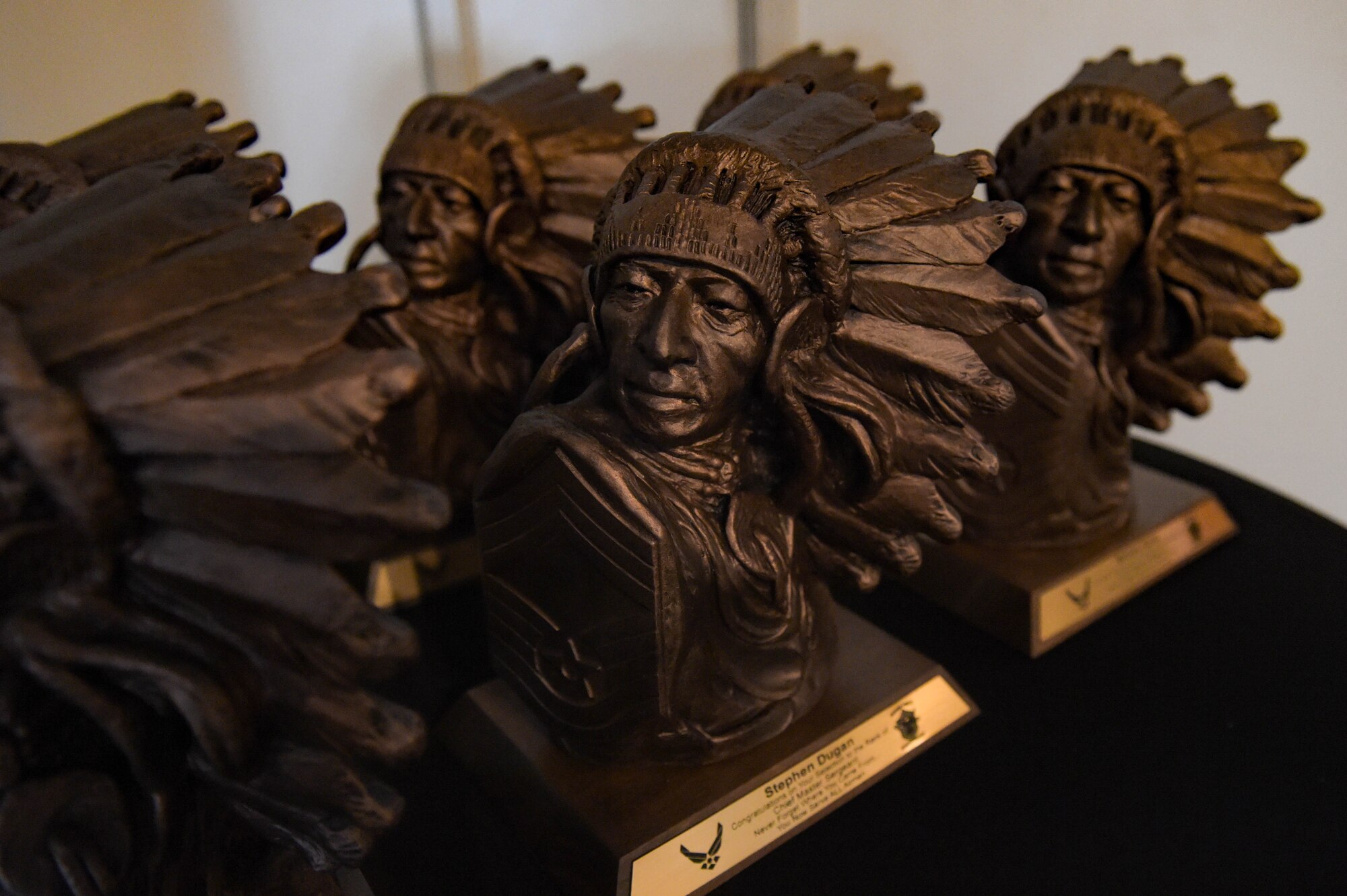 A photo of chief busts.