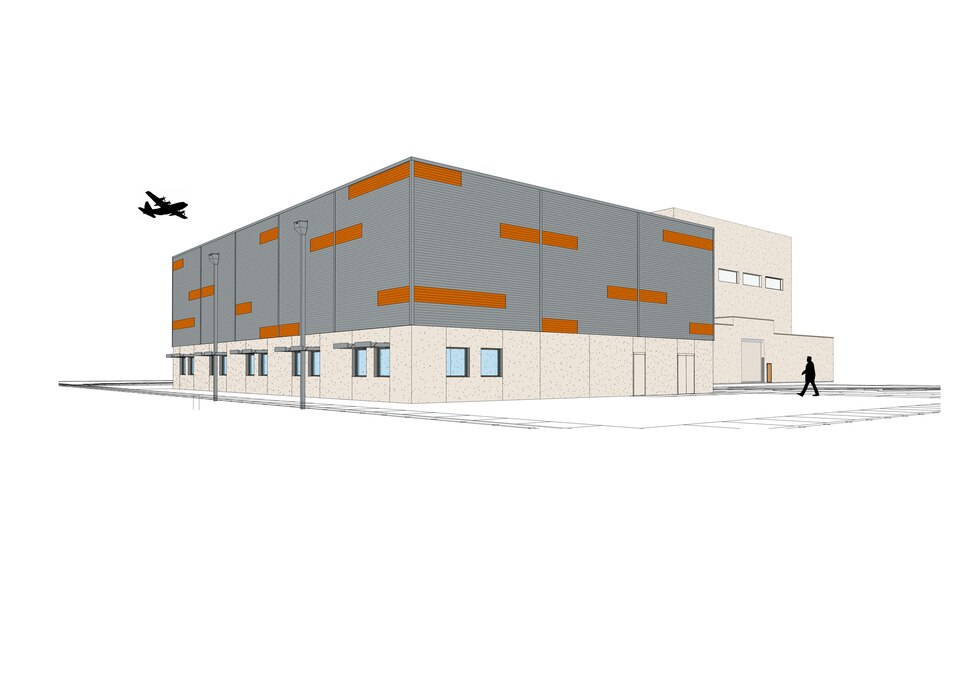Rendering of Air Force Research Laboratory, or AFRL, Space Vehicles new Space facility, the Rapid Architecture Prototyping and Integration Development (RAPID) laboratory at Kirtland Air Force Base, New Mexico.
