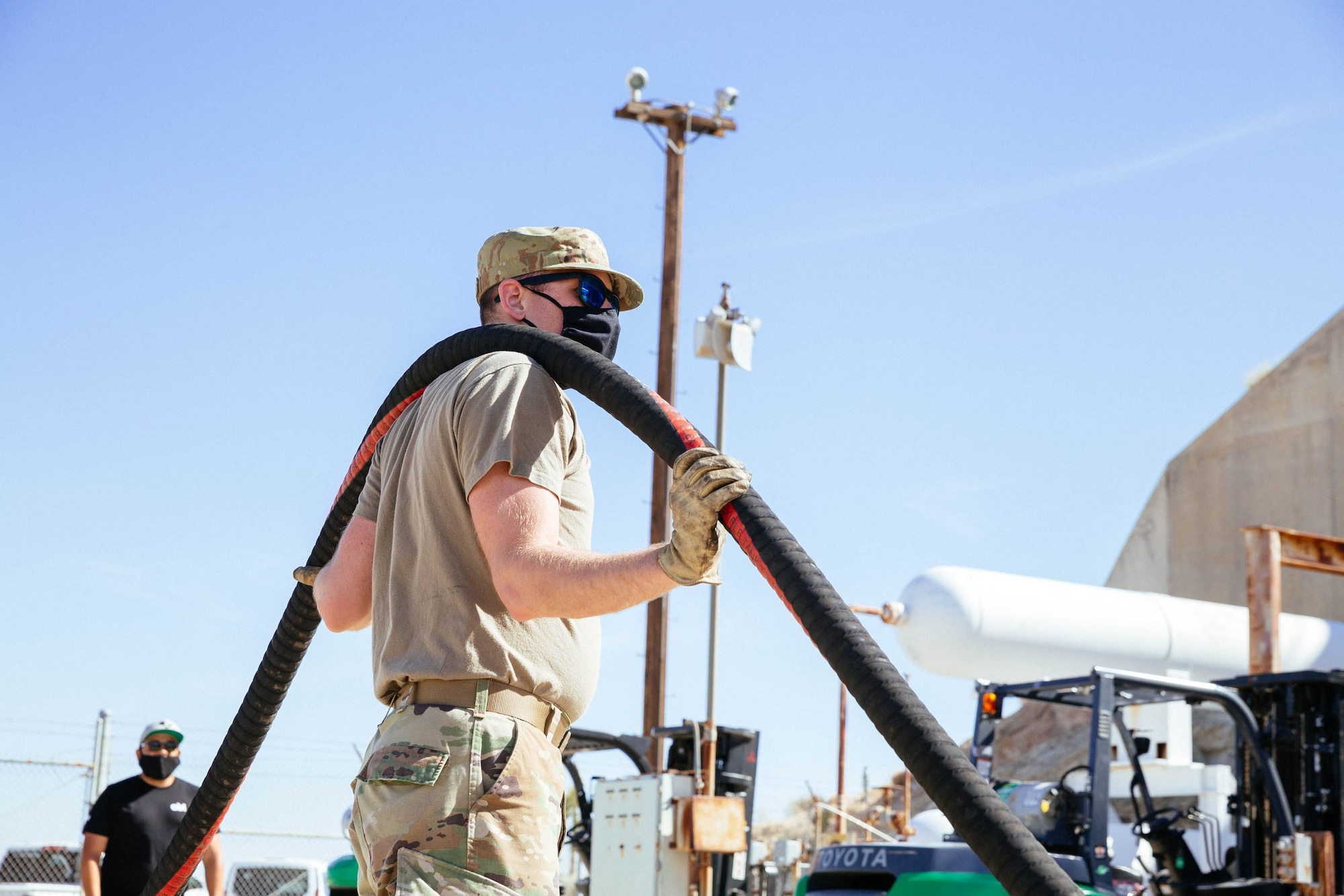 In 2021, The Air Force Research Laboratory and ABL Space Systems partnered with operators from the 2nd Space Launch Squadron and 412th Test Wing at Edwards Air Force Base, California to demonstrate how launch systems can be operated rapidly by small teams from nontraditional sites. AFWERX, part of AFRL, brought together players from across the national security space enterprise for this rapid rocket launch concept of operations demonstration. The complete test campaign, from training to full operations with cryogenic rocket propellants, validated the strong training base and capability of U.S. Air Force and U.S. Space Force active-duty personnel in conducting liquid rocket CONOPS and fielding of novel deployable systems. (Courtesy photo / ABL Space Systems)