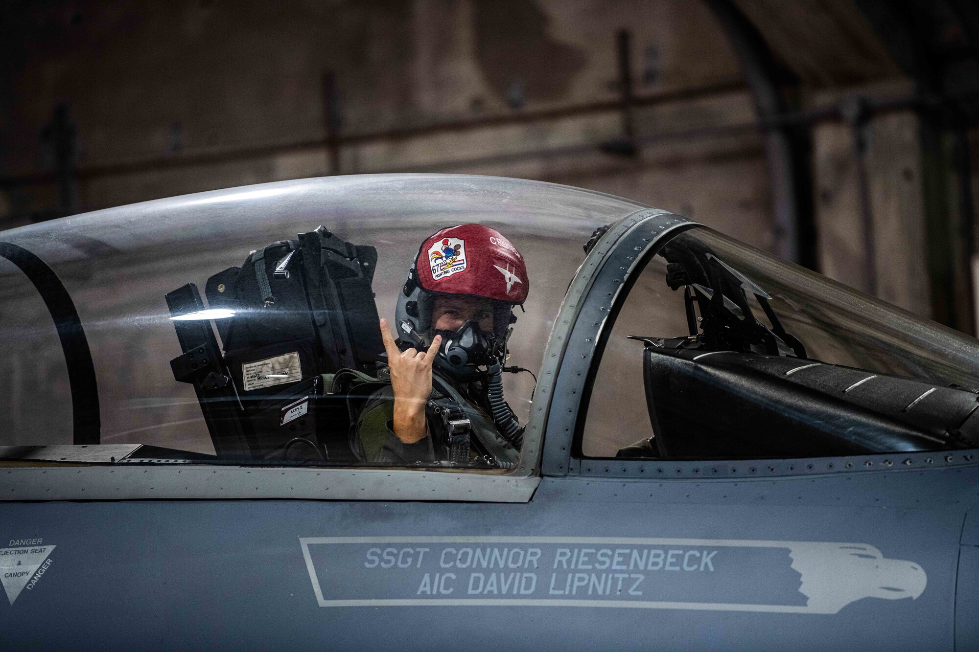 A U.S. Air Force pilot assigned to the 67th Fighter Squadron prepares to taxi an F-15C Eagle during Red Flag-Alaska at Kadena Air Base, Japan, April 15, 2022. Red Flag-Alaska is a Pacific Air Forces-directed field training exercise that provides unique opportunities to integrate various forces into joint, coalition and multilateral training from simulated forward operating bases.  (U.S. Air Force photo by Airman 1st Class Sebastian Romawac)