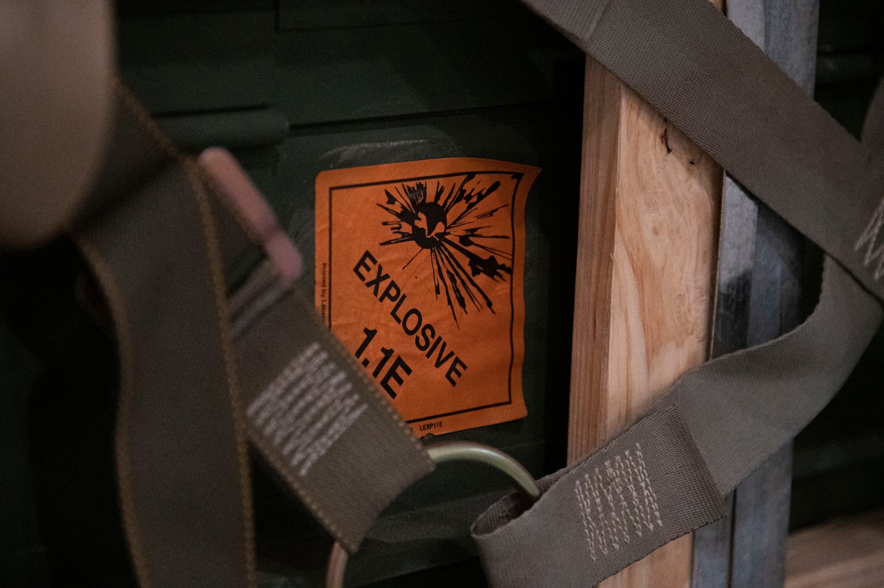 A supply crate containing explosive material.