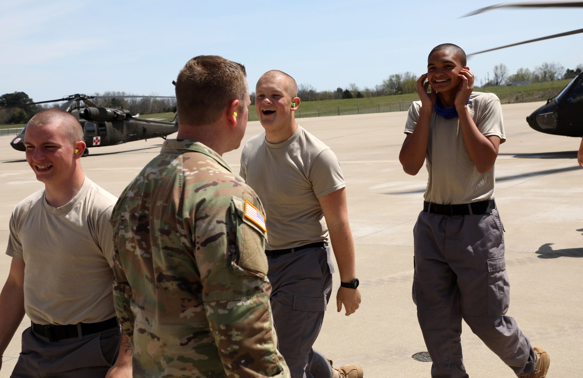 Each year they partner with the Guard and allow the teens to get a ride over Frankfort in a military aircraft. Something these kids never imagined getting to do and are even scared to do.