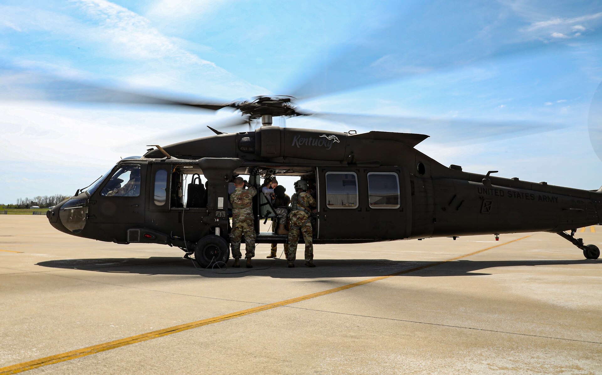 Each year they partner with the Guard and allow the teens to get a ride over Frankfort in a military aircraft. Something these kids never imagined getting to do and are even scared to do.