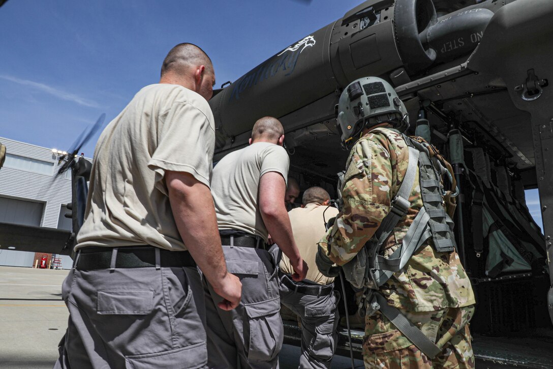 Each year they partner with the Guard and allow the teens to get a ride over Frankfort in a military aircraft. Something these kids never imagined getting to do and are even scared to do.