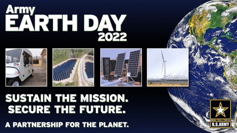 Poster featuring the Army 2022 theme of A Partnership for the planet