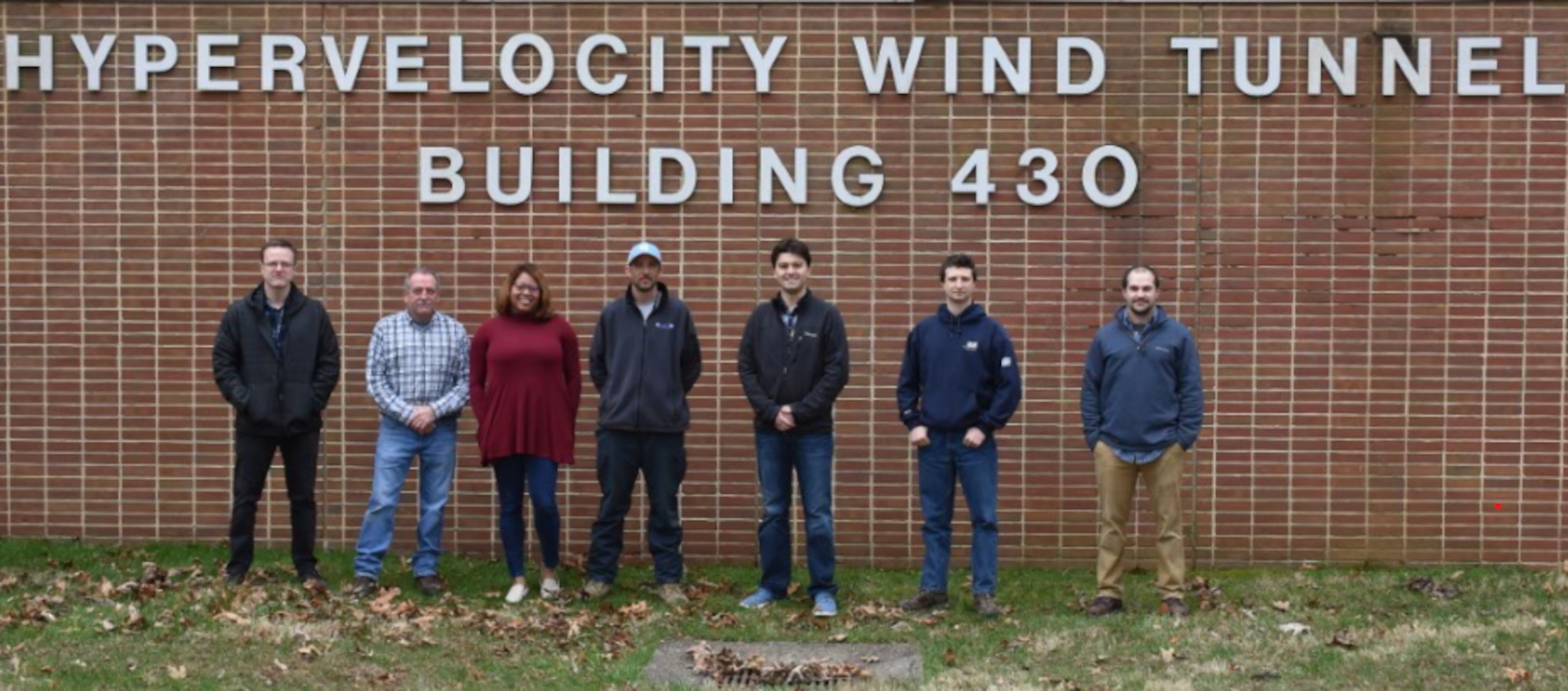 The White Oak Rescue Team was established in the late 1990s at Arnold Engineering Development Complex Hypervelocity Wind Tunnel 9 in White Oak, Maryland, to provide immediate lifesaving actions in the event of an emergency until county emergency responders arrive onsite. Pictured are current members of the team. From left are Mariusz Zarzecki, Terry Mullin, Dawnsherrae Bryant, Jason McDonald, George Moraru, Jake Johnson and Addison Spicer. Not pictured are Zenas Crisostomo and Nicholas Frederick. (U.S. Air Force photo by Addison Spicer)