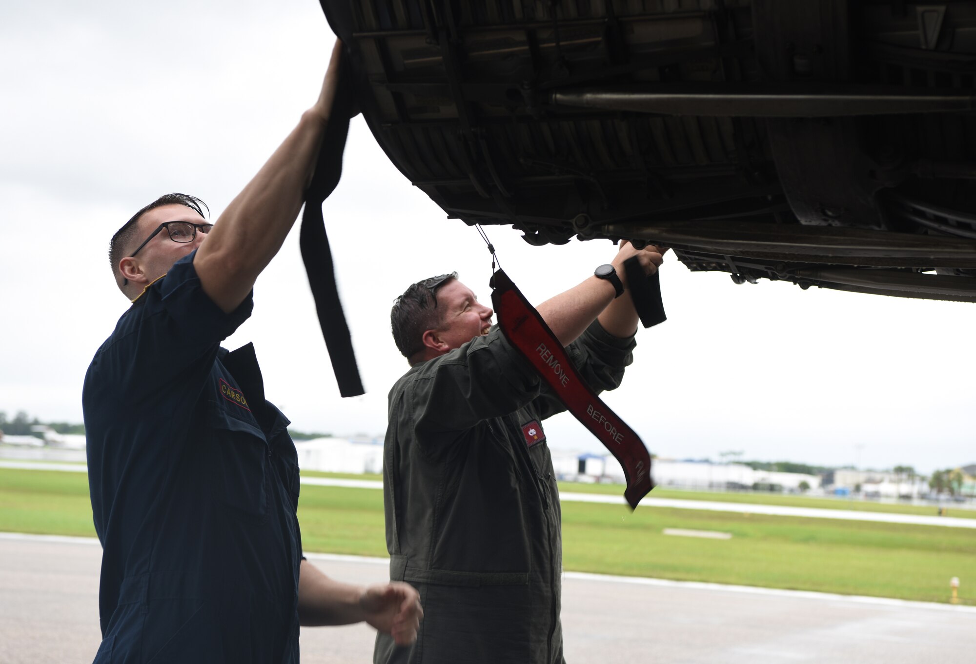 Members of the 337th Test and Evaluation Squadron speak to Sun ‘n Fun Aerospace Expo attendees at the Lakeland Linder International Airport in Lakeland, Florida, April 9, 2022. The expo started in 1974 as a fly-in for sport aviation enthusiasts and now has grown to one of the largest air shows in the world. As part of its anniversary, the expo highlighted the B-1B Lancer as one of its top static displays. (U.S. Air Force photo by Staff Sgt. Holly Cook)