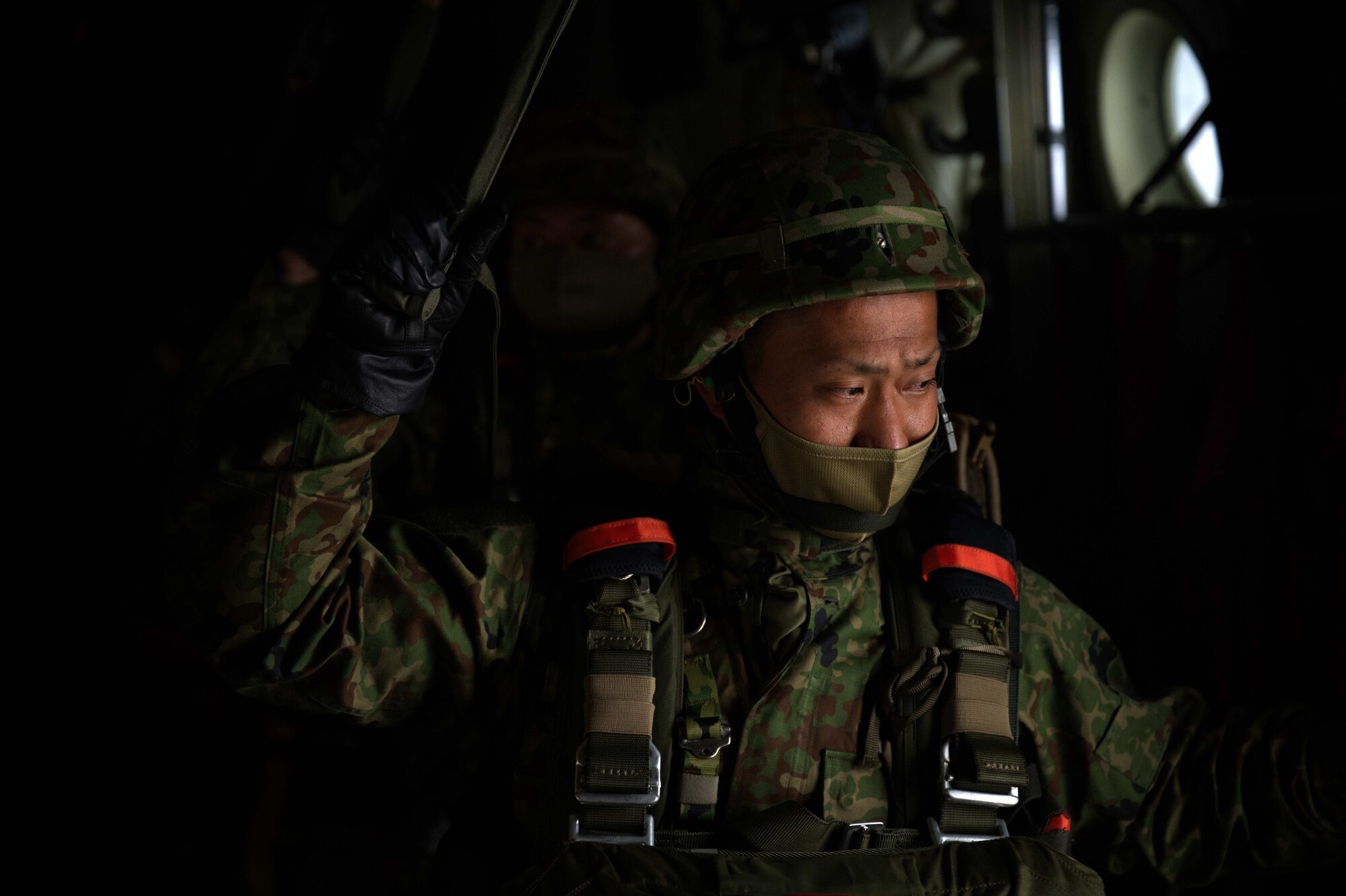 JGSDF member standing in C-130J.
