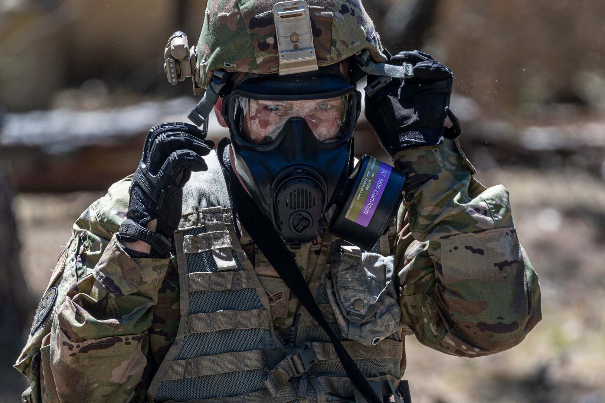 U.S. Air Force Senior Airman Alex Potts takes part in the New Jersey National Guard's Best Warrior Competition on Joint Base McGuire-Dix-Lakehurst, New Jersey, April 20, 2022. Potts is a survey team member with the 21st Weapons of Mass Destruction-Civil Support Team.
