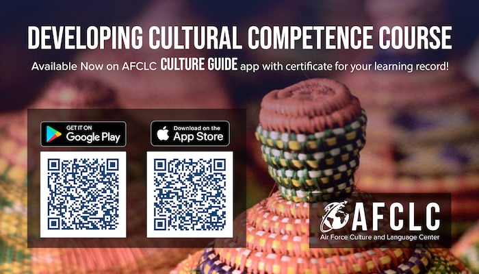 Developing Cultural Competence Course - Available now on AFCLC CULTURE GUIDE app with certificate for your learning record!