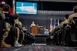 U.S. Air Force Gen. David W. Allvin, Vice Chief of Staff of the Air Force, speaks to ROTC cadets at the University of Louisville in Louisville, Ky., April 22, 2022. Allvin was in town for the Thunder Over Louisville air show, which celebrated the 75th anniversary of the United States Air Force. The Kentucky Air Guard served as the base of operations for military aircraft participating in the event. (U.S. Air National Guard photo by Tech. Sgt. Joshua Horton)