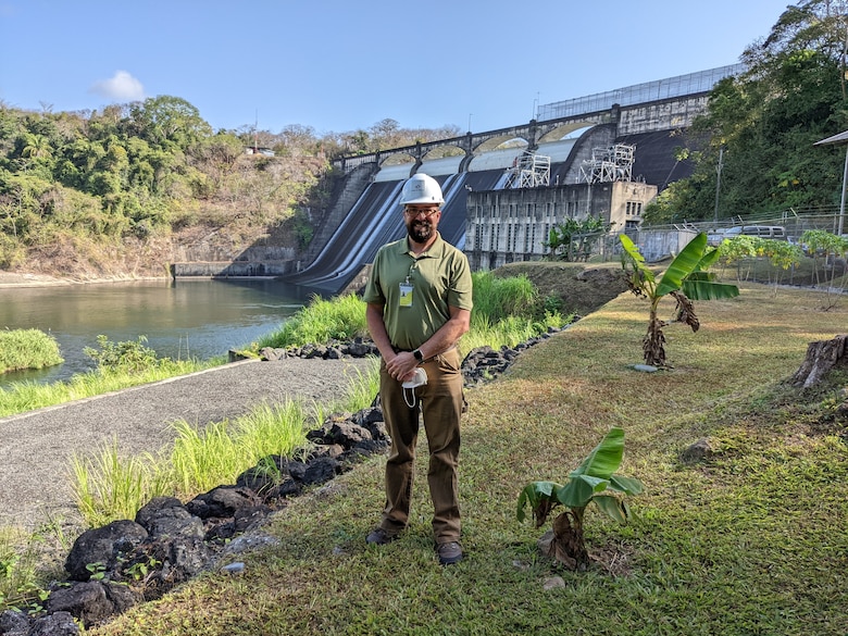 David Bogema stands in front of Madden Dam.