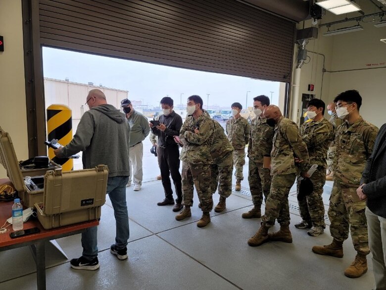 U.S. Army Corps of Engineers Far East District held a communications equipment training at the FED motor pool, April 14, at USAG Humphreys. (U.S. Army photo by Yohan An)