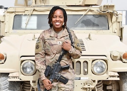 female Soldier with weapon