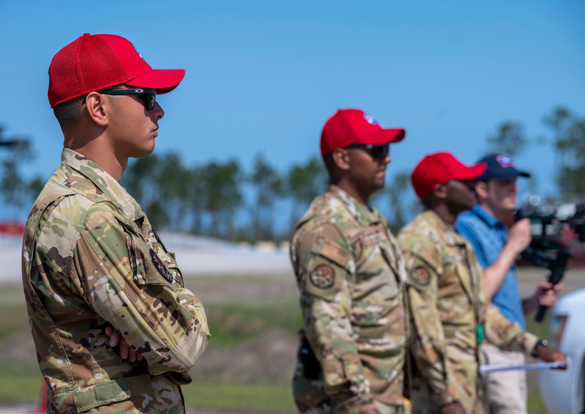 Men observing an exercise