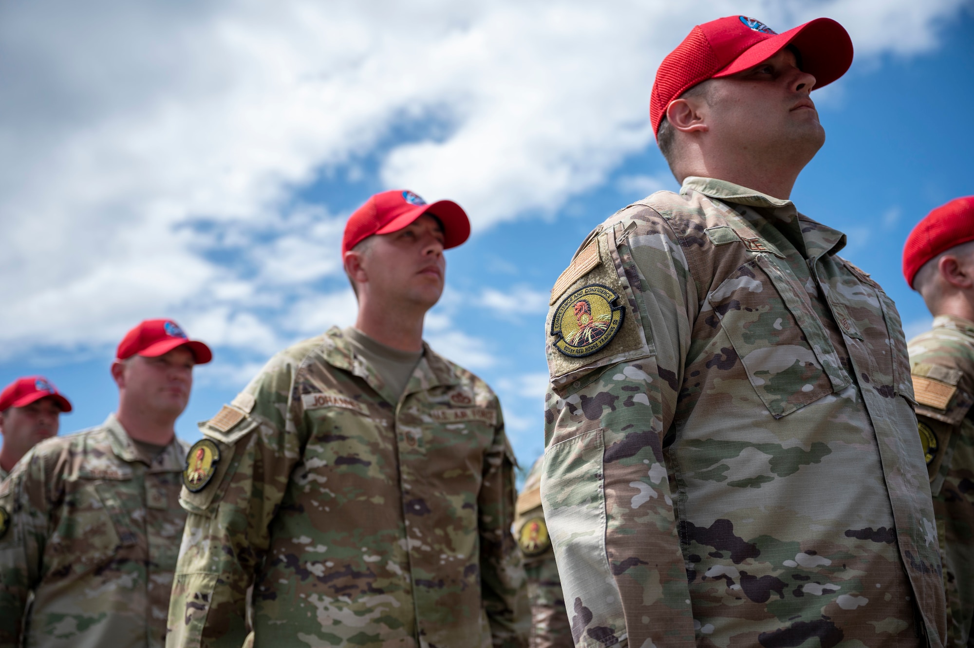 Airmen stand in formation