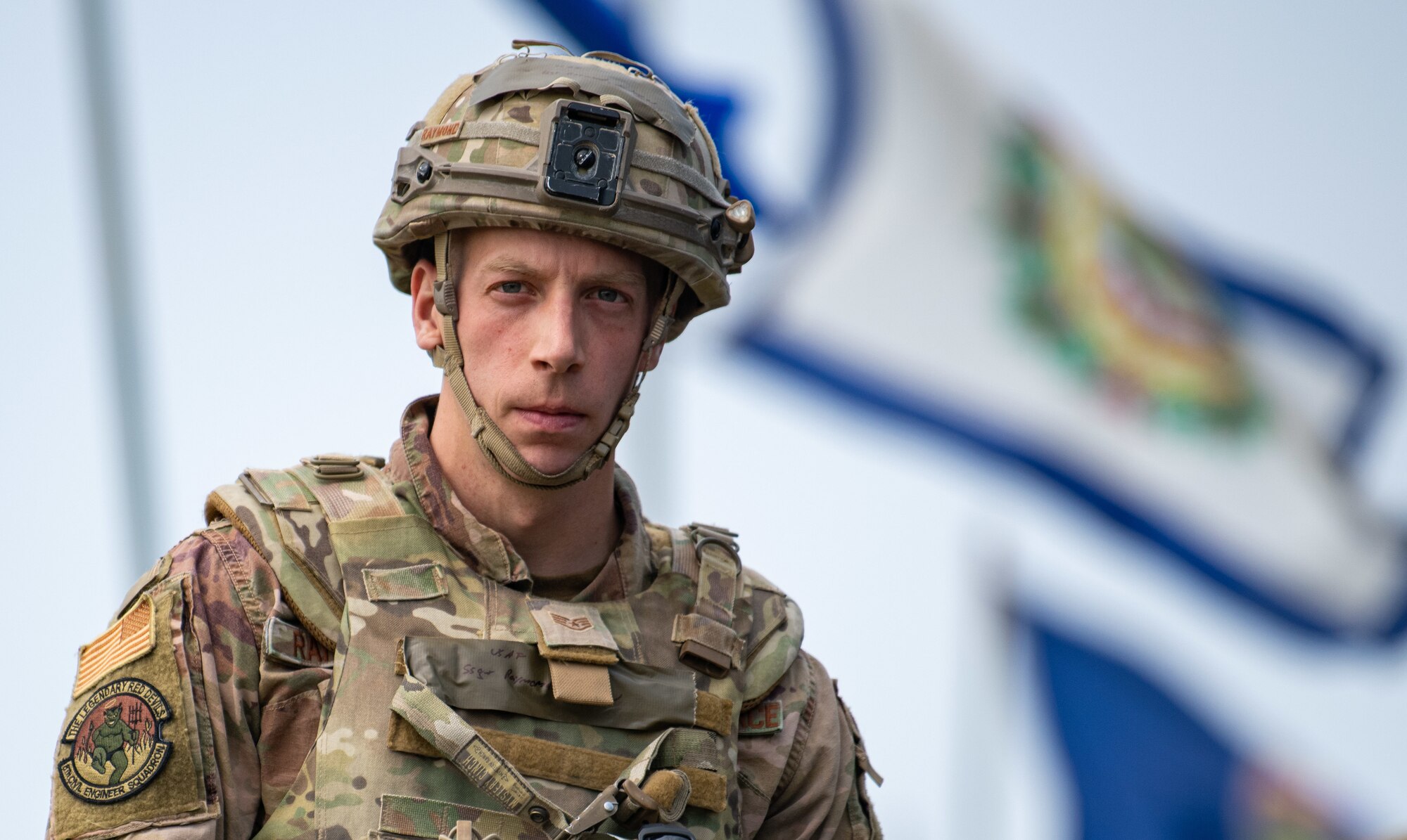 Members assigned to the 8th Fighter Wing respond to a simulated small unmanned aircraft system (sUAS) threat during routine training at Kunsan Air Base, Republic of Korea, April 21, 2022.