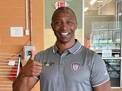 Invictus Team US Coach Atiba Wade at training camp this week at Fort Belvoir Virginia.