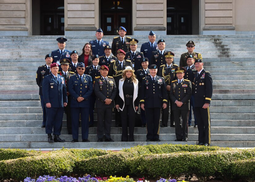 Ecuadorian leaders visit Kentucky National Guard as a part of the State Partnership Program on March 28, 2022, in Frankfort, Kentucky. The week-long engagement is the first in-person conference the two countries have held together since 2018.